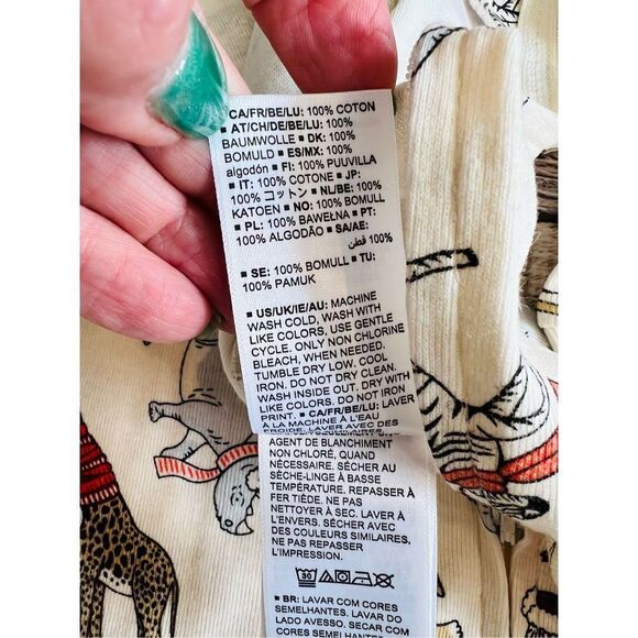 NWT Amazon Essentials Giraffe Zoo Animals Cotton Zipper Footies(2) 18 months - Picture 7 of 16